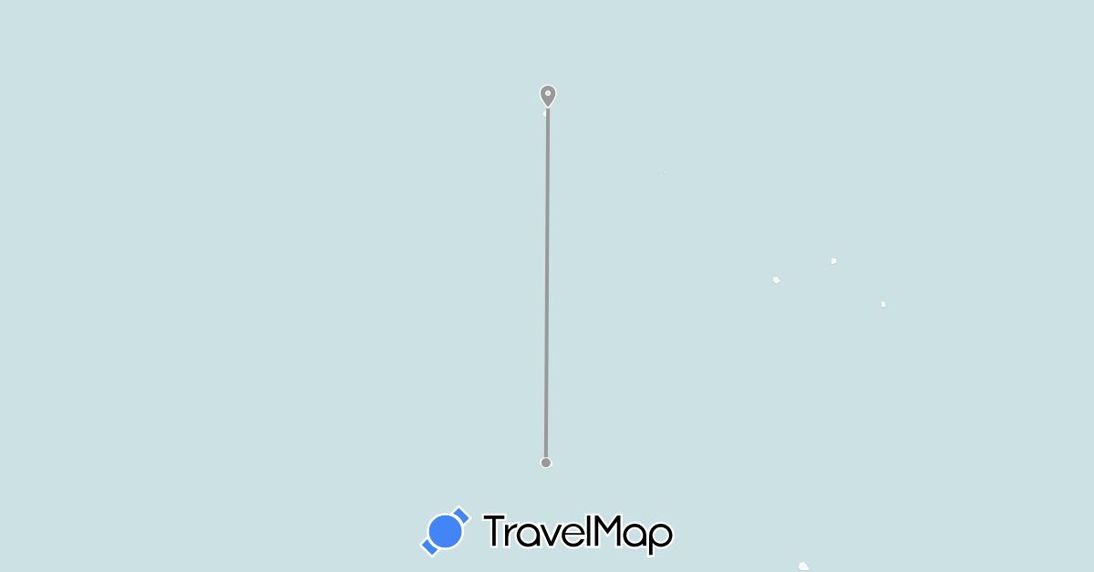 TravelMap itinerary: driving, plane in Cook Islands (Oceania)